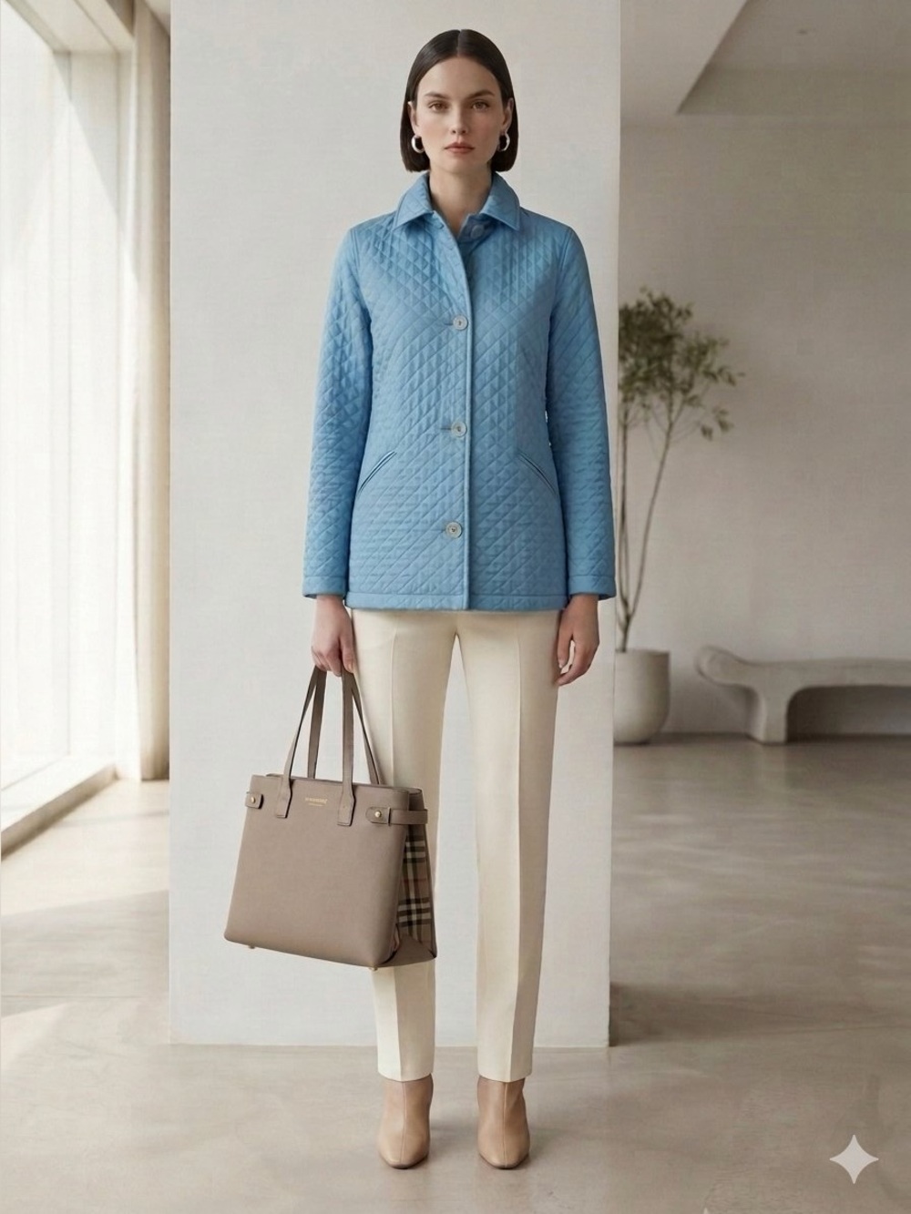 Burberry blue quilted jacket